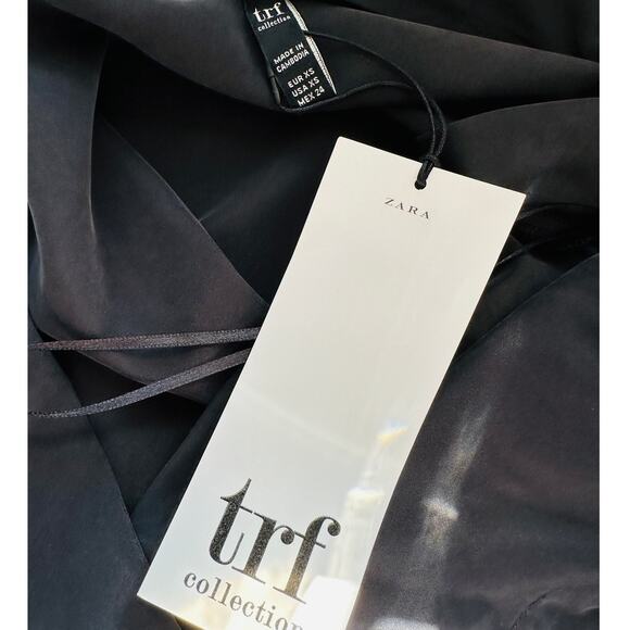 NWT Zara TRF Collection Black Lace Trim Flowy Cami Top XS - Picture 6 of 10